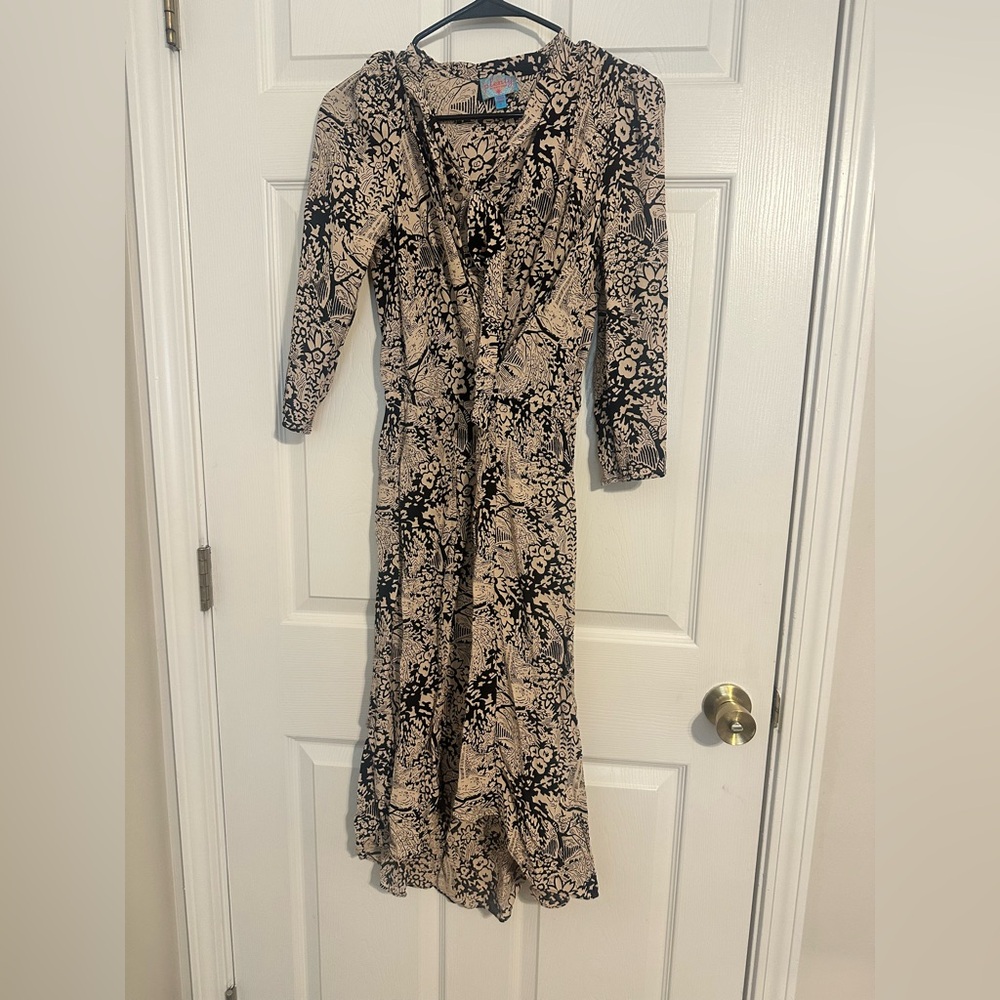Plenty by Tracy Reese Black and Cream Floral Dress